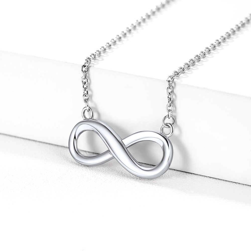 Women Infinity Necklace 925 Sterling Silver Pendant Necklace Jewelry Birthday Christmas Gift