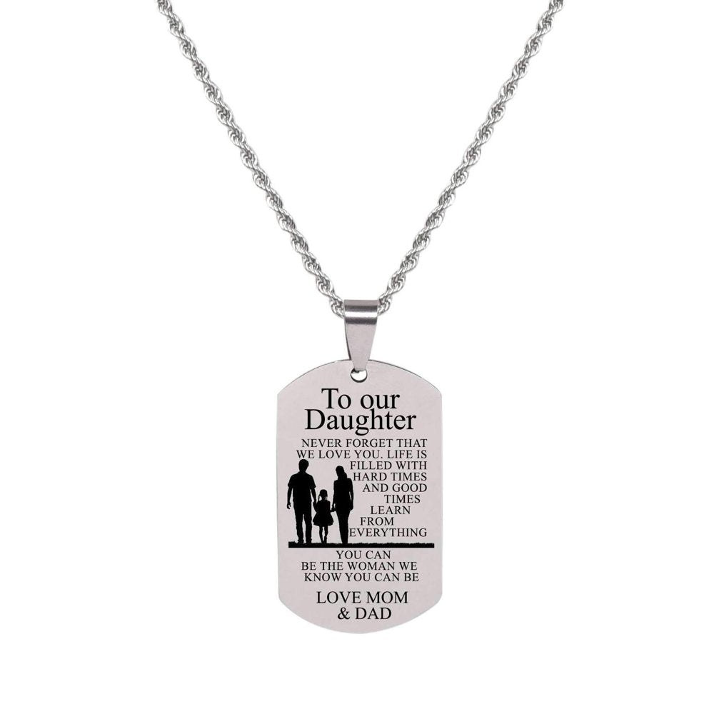 Sentiment Tag Necklace - TO DAUGHTER FROM MOM