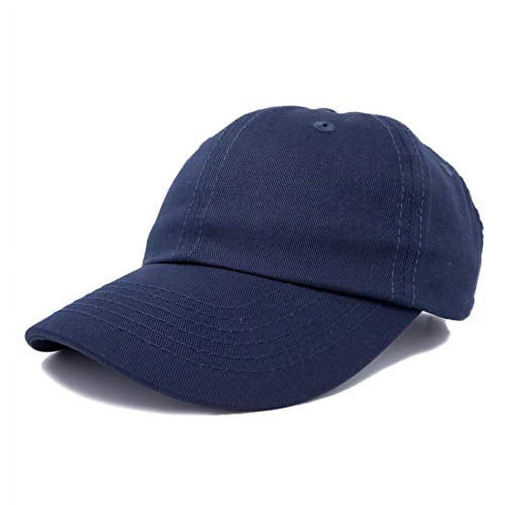 Unisex Unstructured Cotton Cap Adjustable Hat Navy Blue