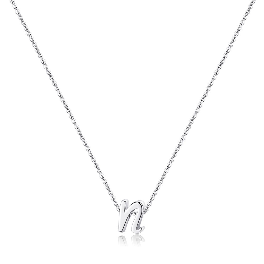 925 Sterling Silver Initial Necklace for Women Girls Dainty Cursive Initial Necklace for Women Girls Mothers Day Jewelry Gifts