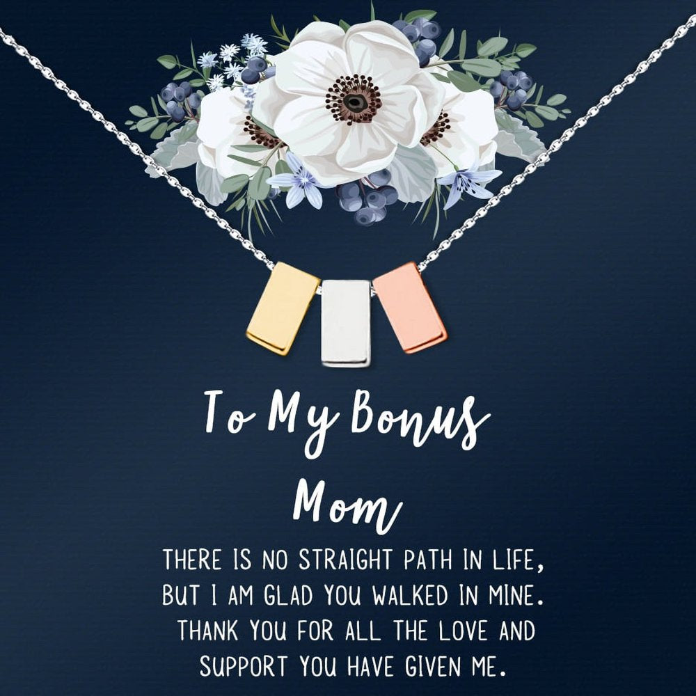 Personalized Card and Necklace for Mother's Day Gift, Gift for Mom, Gift for Her, Custom Card and Necklace for Mom, Cube Necklace for Mom, [Rose Gold, Personalized Card]