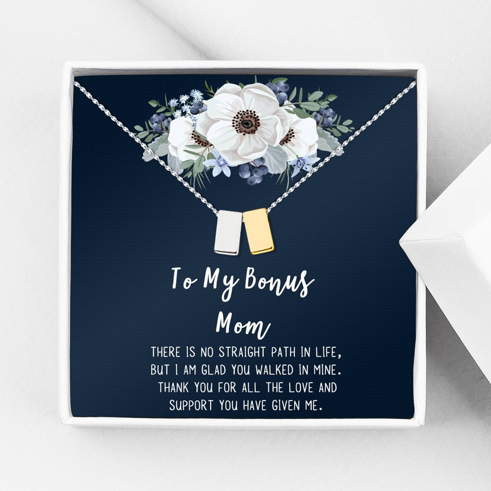Personalized Card and Necklace for Mother's Day Gift, Gift for Mom, Gift for Her, Custom Card and Necklace for Mom, Cube Necklace for Mom, [Rose Gold, Personalized Card]