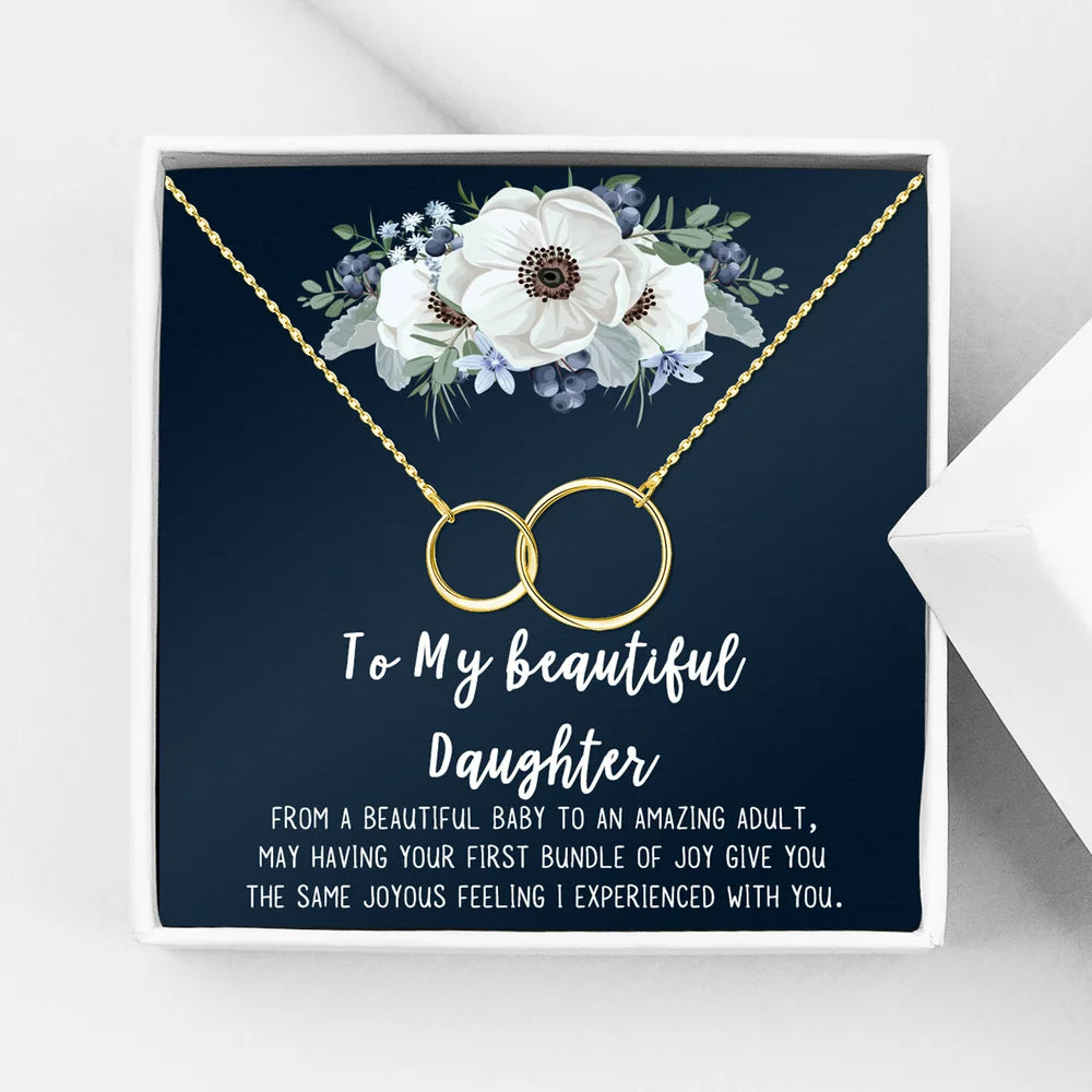 Personalized Daughter Mother's Day Jewelry, New Mom Mother's Day Gift, Custom Card for Daughter Mother's Day Gift, New Mom Mother's Day Gift [Rose Gold Infinity Ring, Personalized Card]