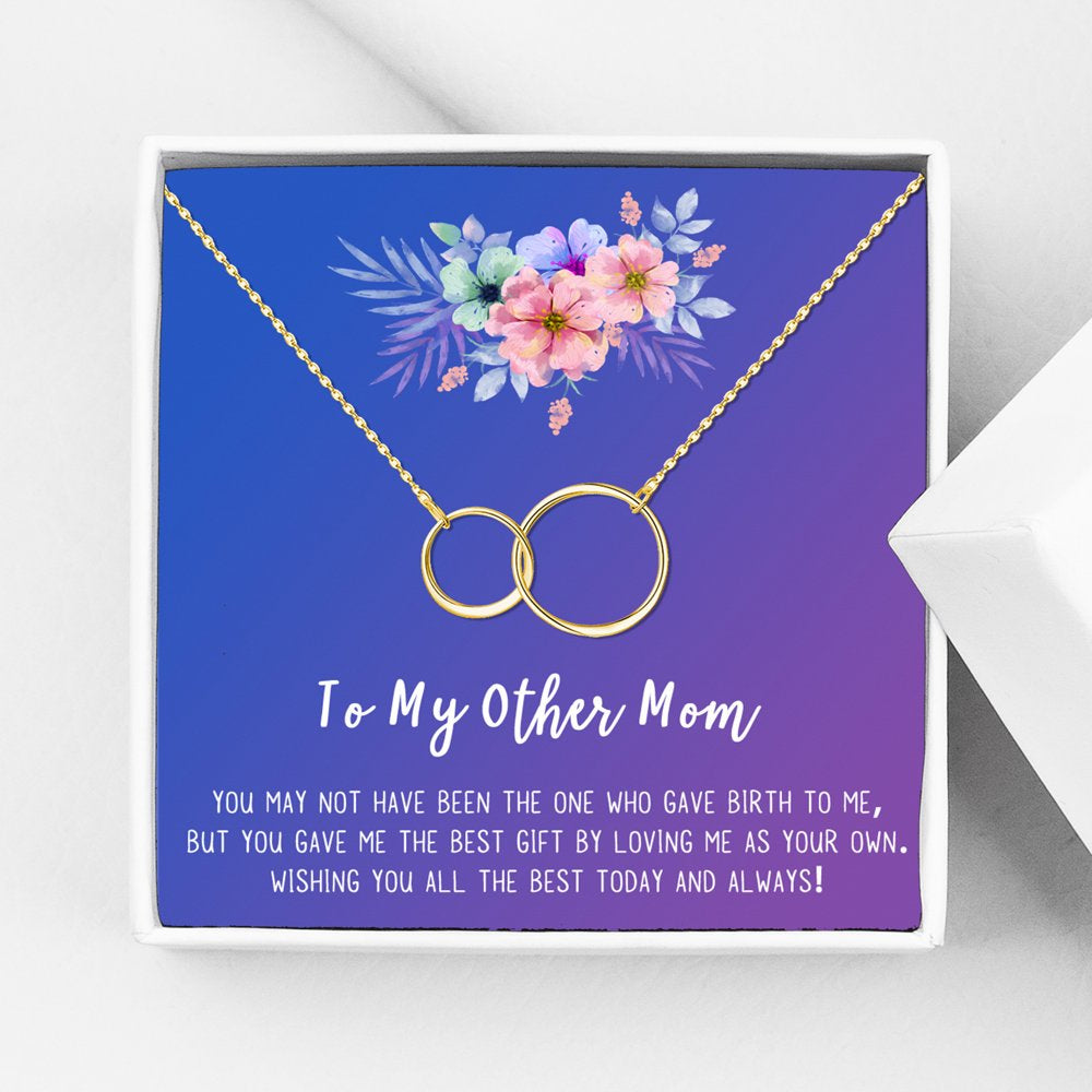 To My Other Mother Card and Necklace Gift, Mother's Day Gift for Step Mom, Jewelry and Card, Gift for Mom, Pendant Necklace with Card, Gift Set for Mom [Rose Gold Heart, 18" Chain]