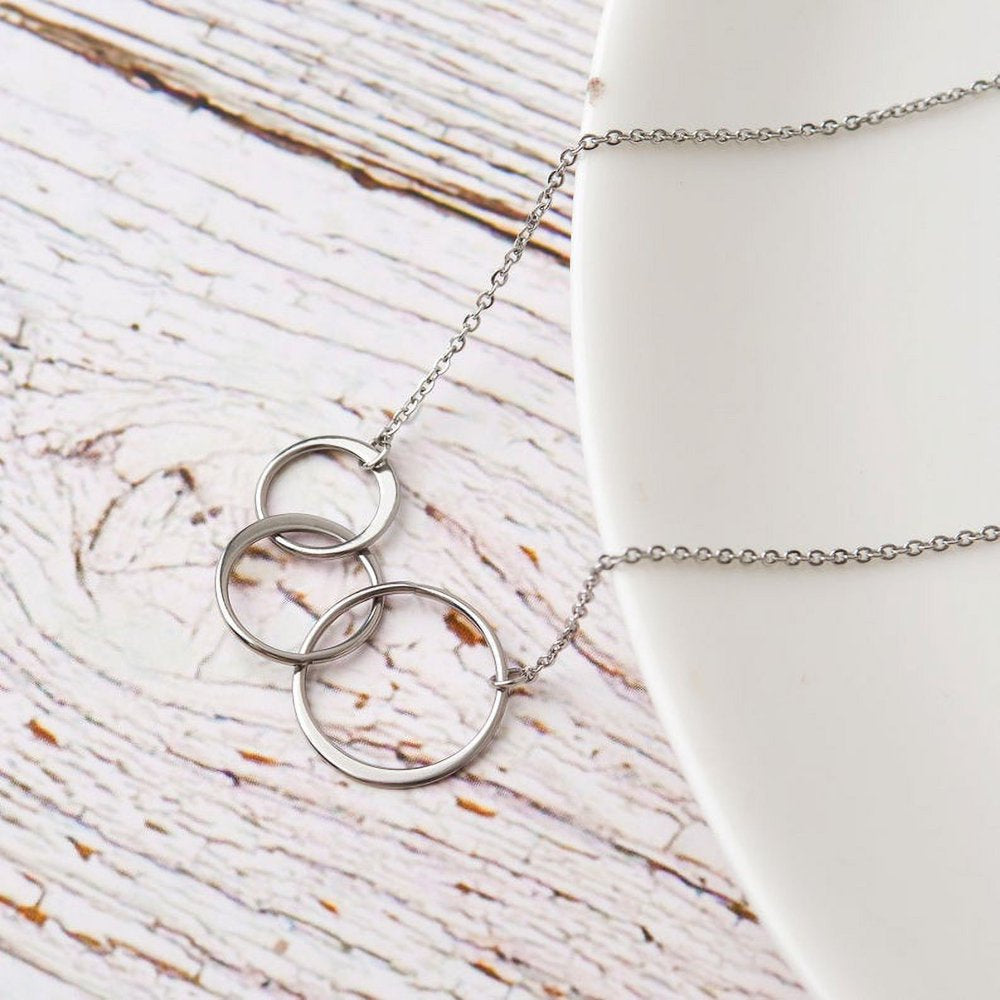 Three Generation Gift for Grandma, Mother, Daughter, Gift for Mom, Gift for Her, Gift for Mother's Day with Gift Box and Ship Next Day! [Silver Triple Infinity Cube , No-Personalized Card]