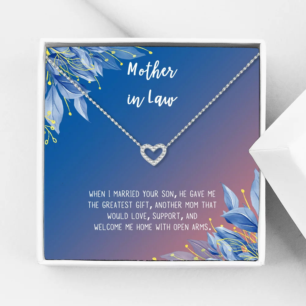 Mother in Law Gift, Mother of the Groom Gift, Jewelry and Card Gift for Mother in Law, Mother's Day Gift, Necklace and Card Gift [Gold Infinity Ring,Blue-Purple Gradient]