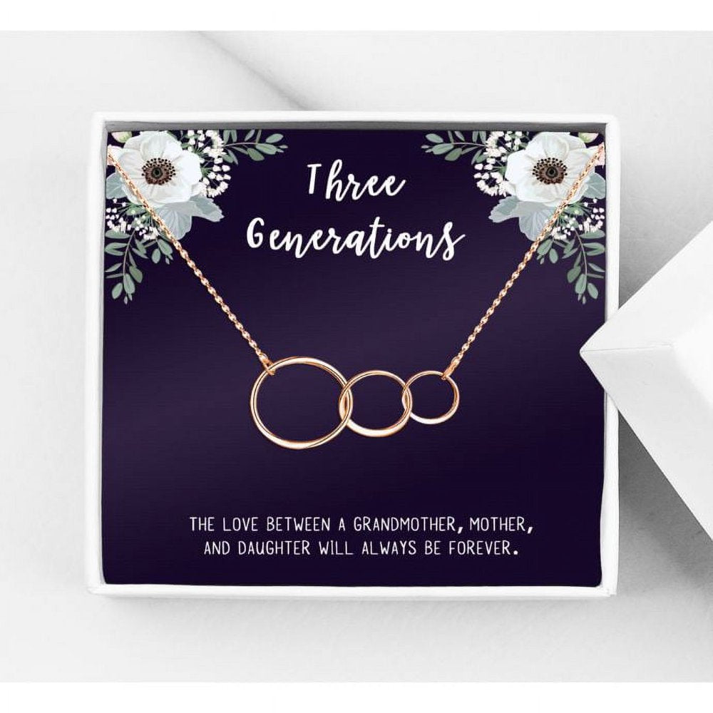Three Generation Gift for Grandma, Mother, Daughter, Gift for Mom, Gift for Her, Gift for Mother's Day with Gift Box and Ship Next Day! [Multi Color Triple Infinity Cube , No-Personalized Card]