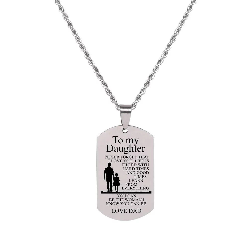 Sentiment Tag Necklace - TO DAUGHTER FROM MOM