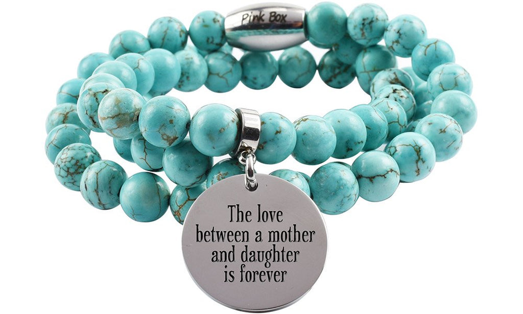 Genuine Multi Warp Turquoise Inspirational Bracelet / Necklace Love Between Mother
