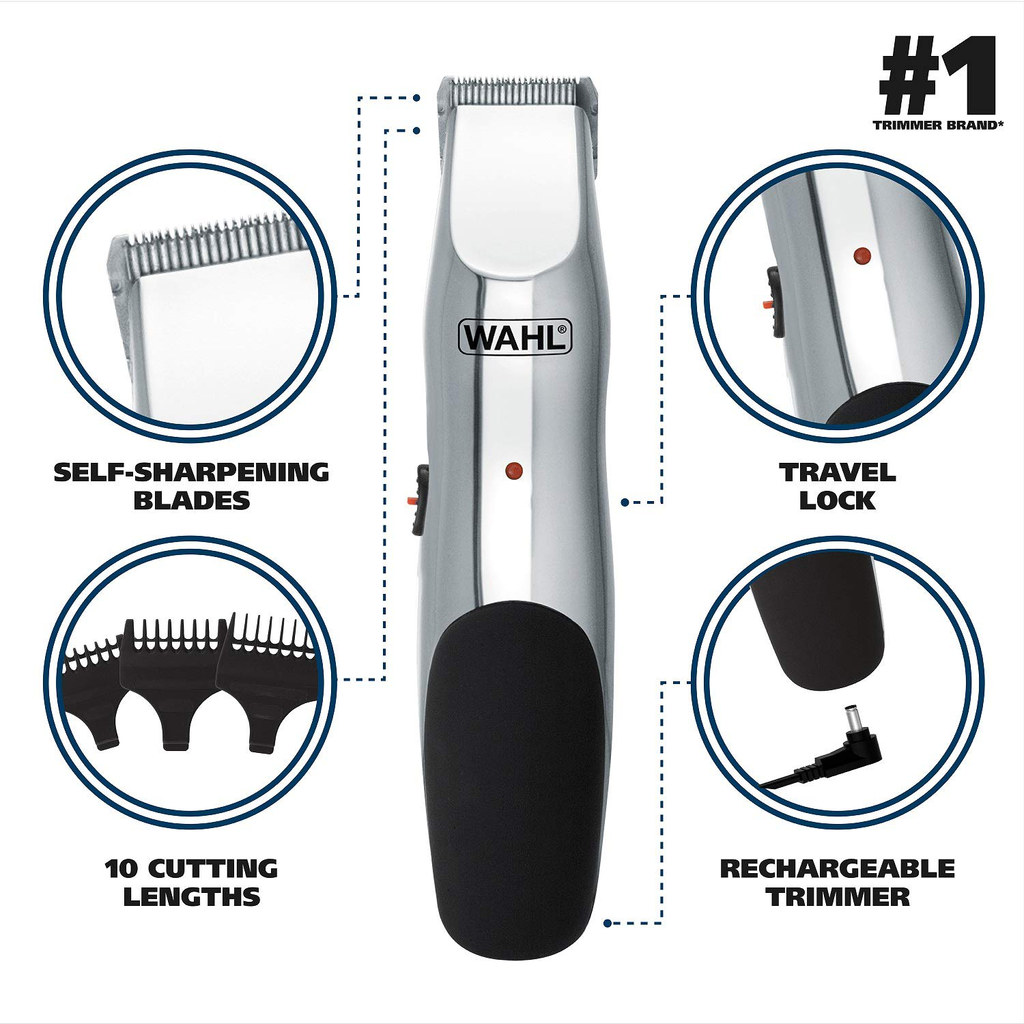 Wahl Clipper Groomsman Trimmer for Men, for Beard, Mustache, Stubble, Rechargeable men's Grooming Kit, Great Holiday Gift for men by the Brand used by Professionals #9916-817