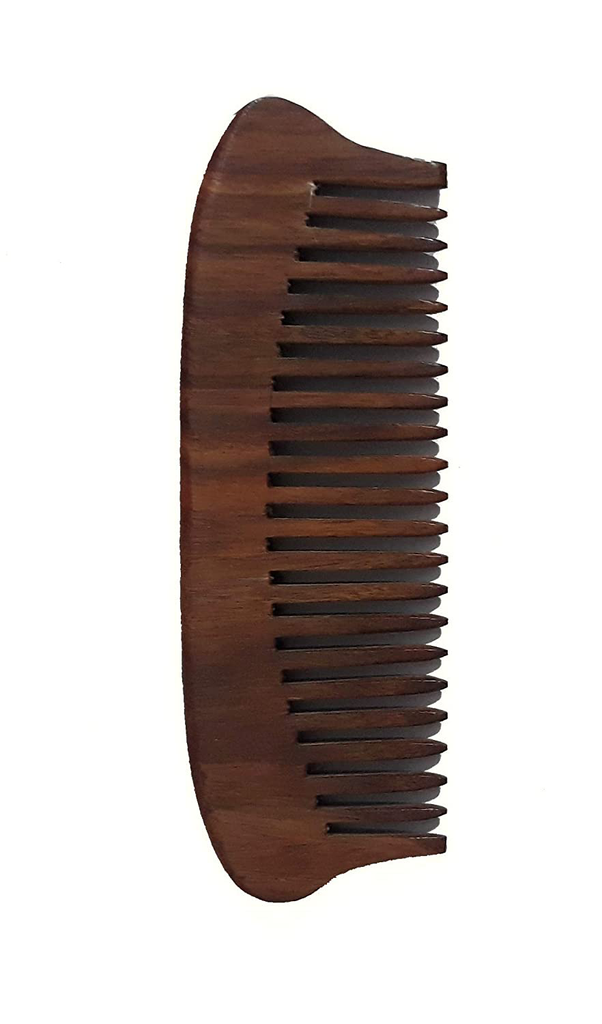 Flourish Concepts Wooden Comb with Handle - Fine Wood Toothed Styling & Grooming Tools for Men & Women