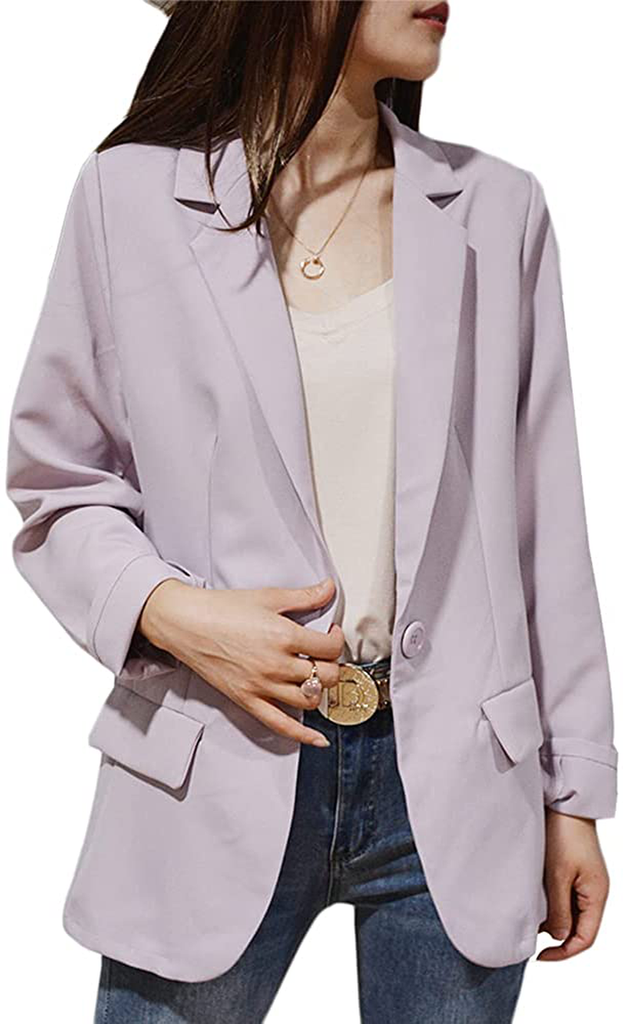 Womens Casual Blazers Open Front Long Sleeve Work Office Jackets Blazer,Casual Work Solid Color Blazer