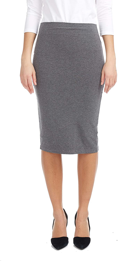 ESTEEZ Lightweight Cotton Spandex Knee Pencil Skirt