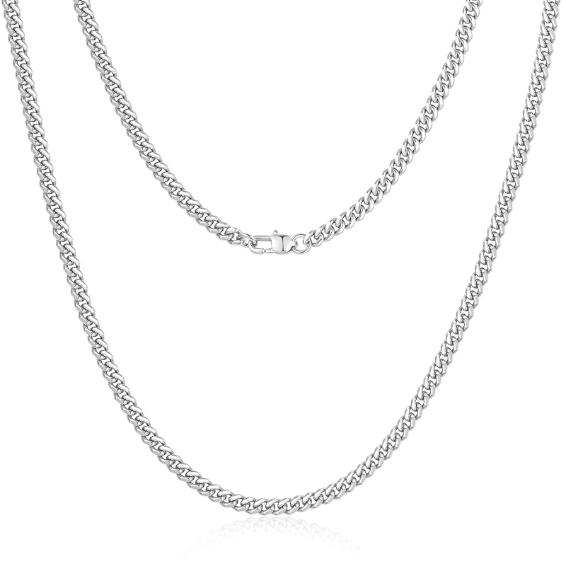 Men's Diamond Cut Necklace Chain 316L Stainless Steel/18K Gold Plated, 4/6/10Mm, 18/20/22/24/26/30 Inch