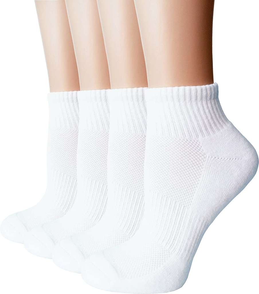Women's Moisture Wicking Athletic Low Cut Ankle Quarter Cushion Socks