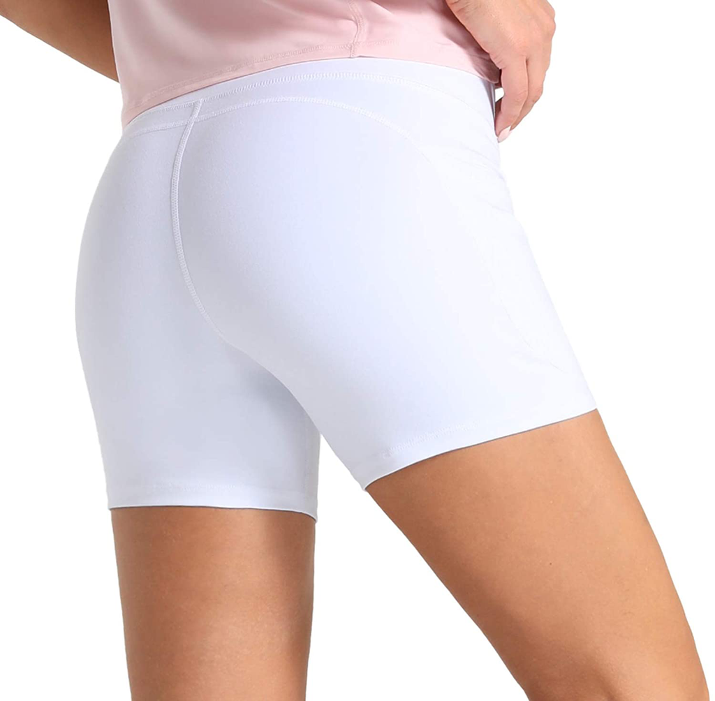 Wjustforu Biker Shorts for Women High Waist Yoga Shorts Women's Workout Running Shorts with Side Pockets