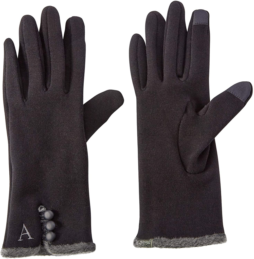 Mud Pie Women's Smart Screen Knit Gloves, Black, One Size