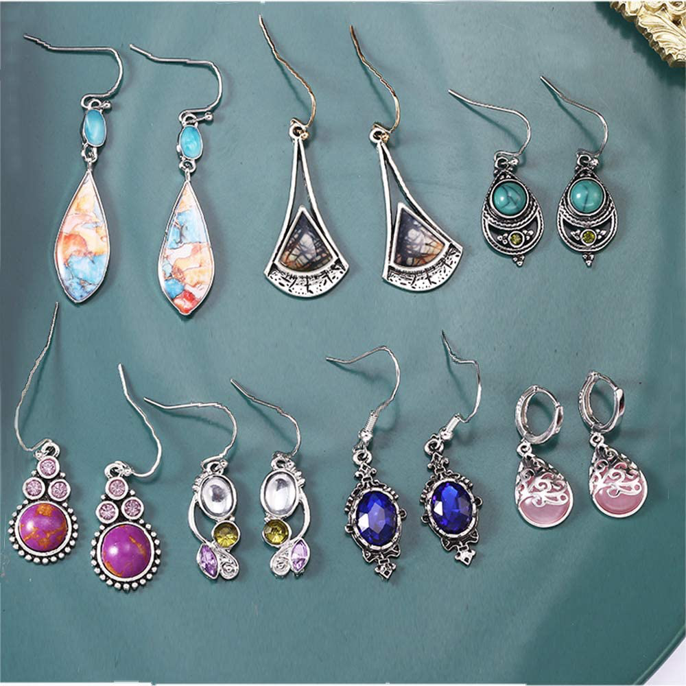 12 Pairs Drop Dangle Earrings for Women Boho Jewelry Waterdrop Earrings Set for Girls