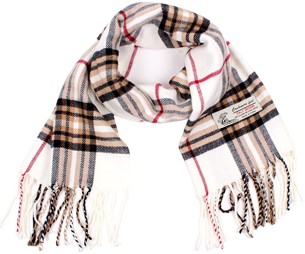 Plaid Cashmere Feel Classic Soft Luxurious Winter Scarf for Men Women