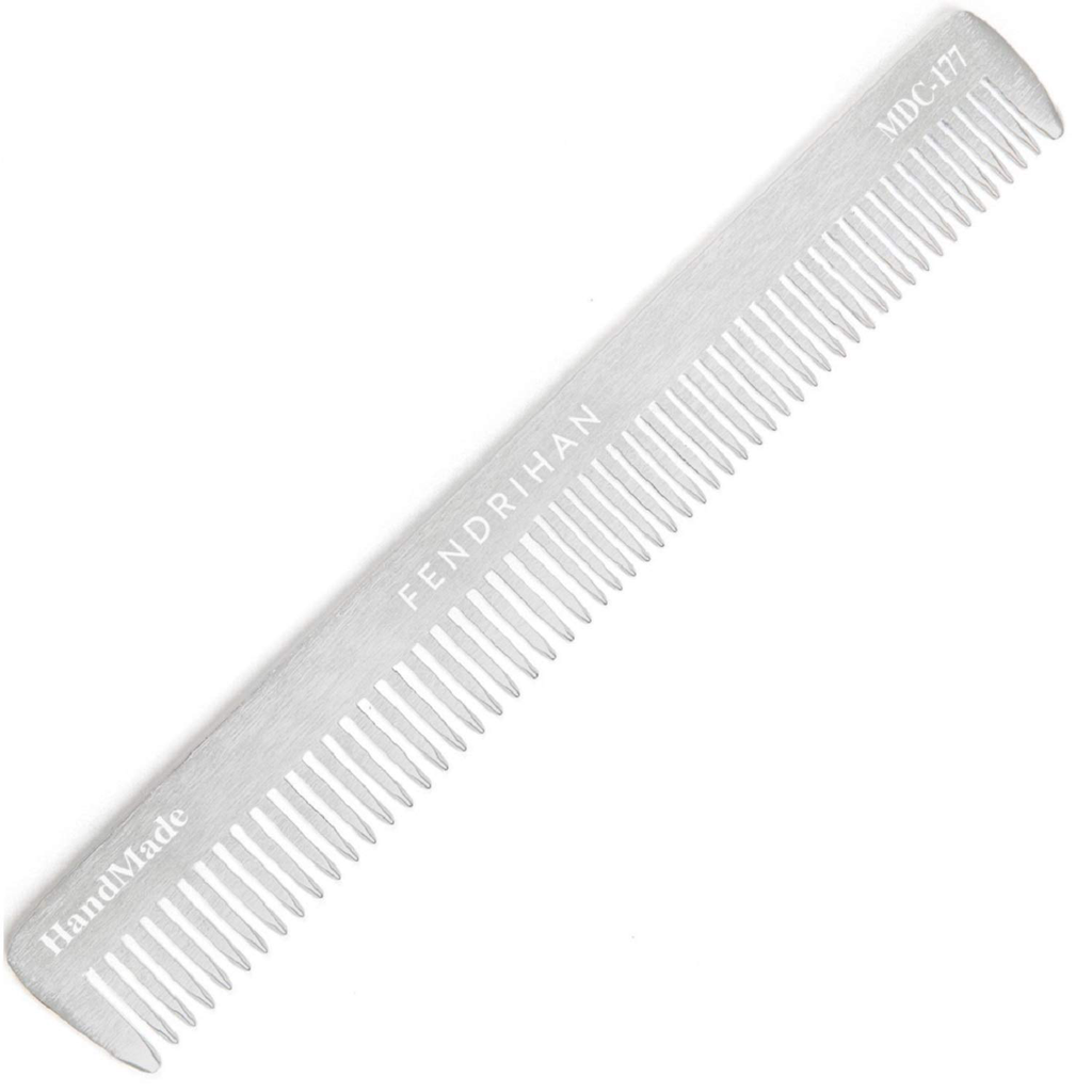 Fendrihan Sturdy Metal Double Tooth Barber Grooming and Dressing Comb (6.8 Inches)