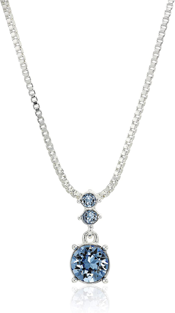 NINE WEST Women'S Boxed Necklace/Pierced Earrings Set, Silver/Blue, One Size