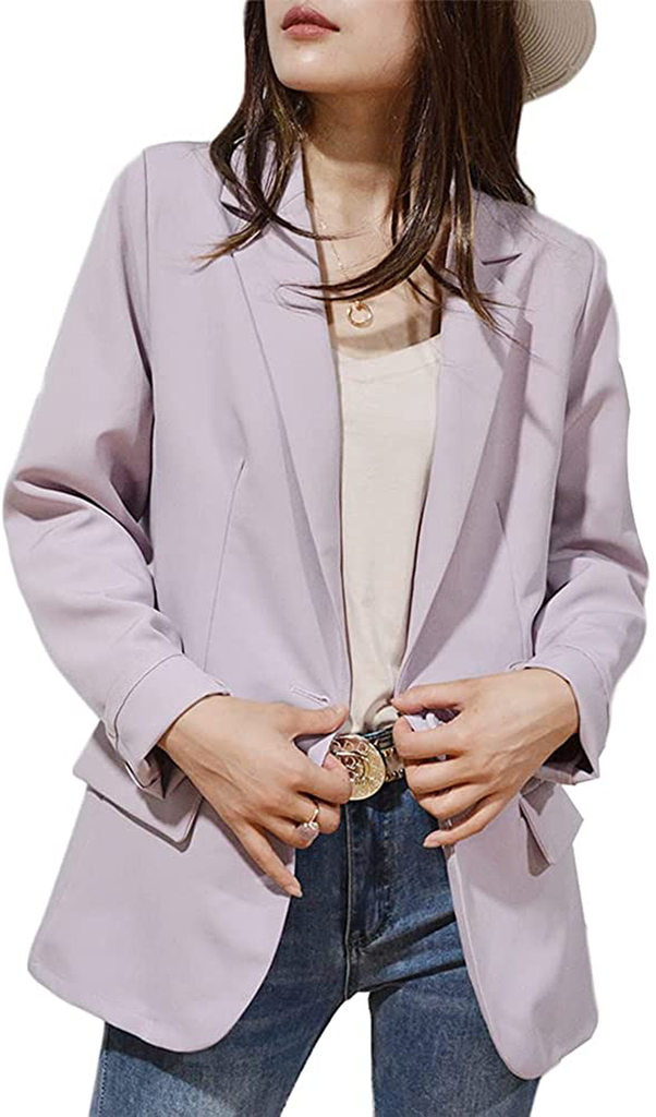 Womens Casual Blazers Open Front Long Sleeve Work Office Jackets Blazer,Casual Work Solid Color Blazer