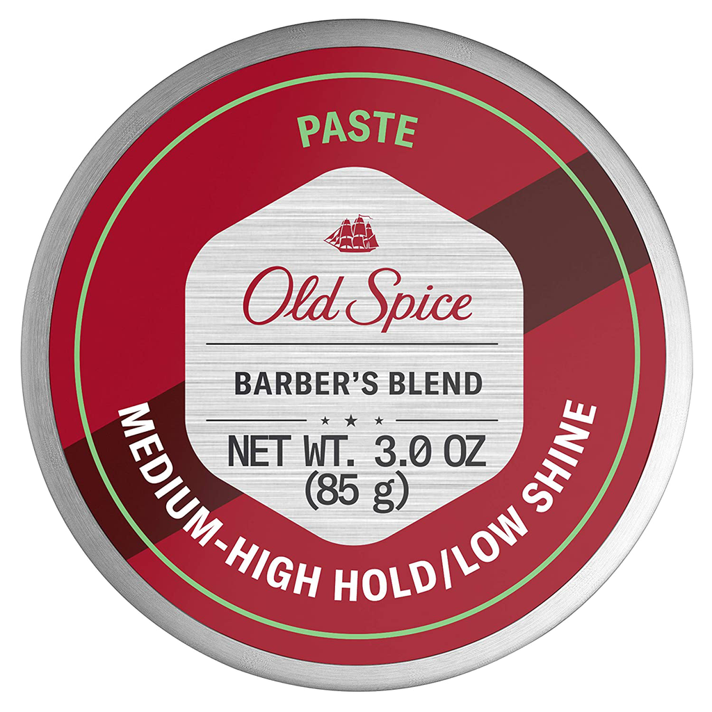Old Spice Hair Styling Paste for Men, Medium-High Hold/Low Shine, Barber's Blend Infused with Aloe, 3 Ounce