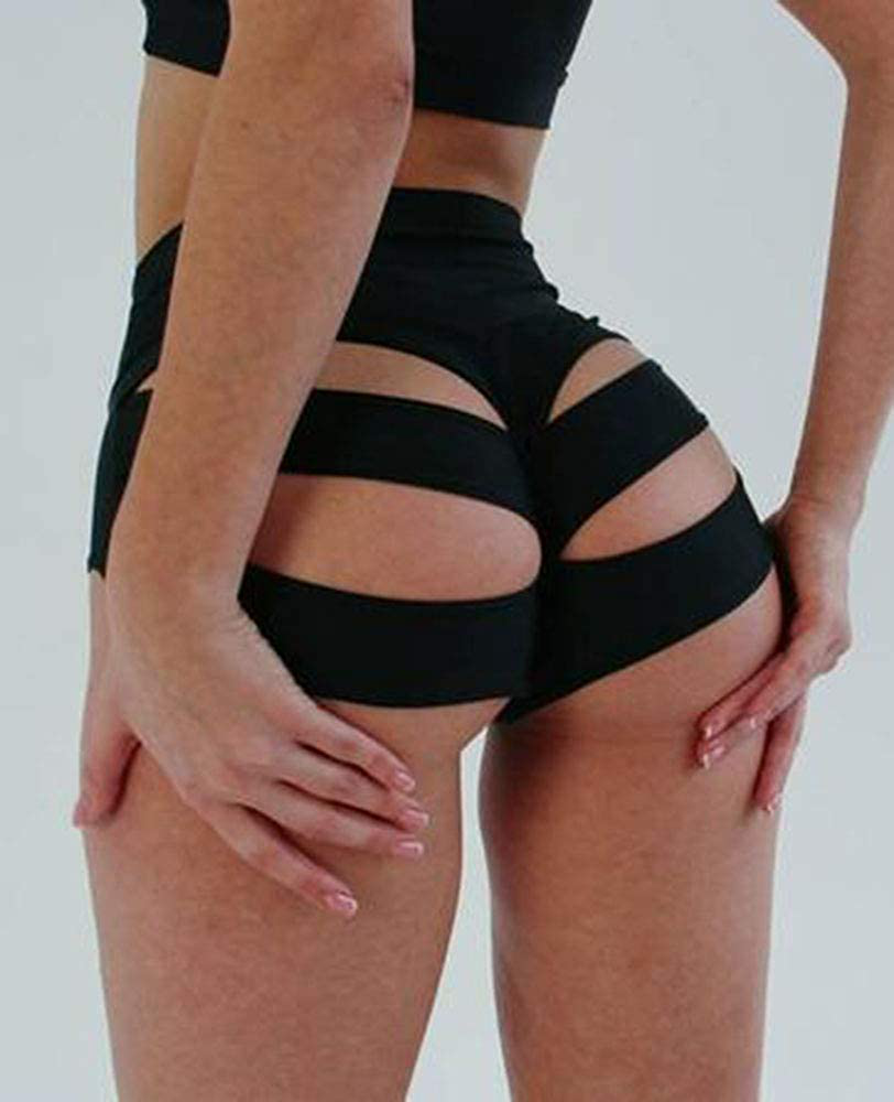 BZB Women's Cut Out Yoga Shorts Scrunch Booty Hot Pants High Waist Gym Workout Active Butt Lifting Sports Leggings