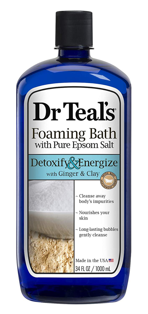 Dr Teal'S Foaming Bath with Pure Epsom Salt, Detoxify & Energize with Ginger & Clay, 34 Ounces