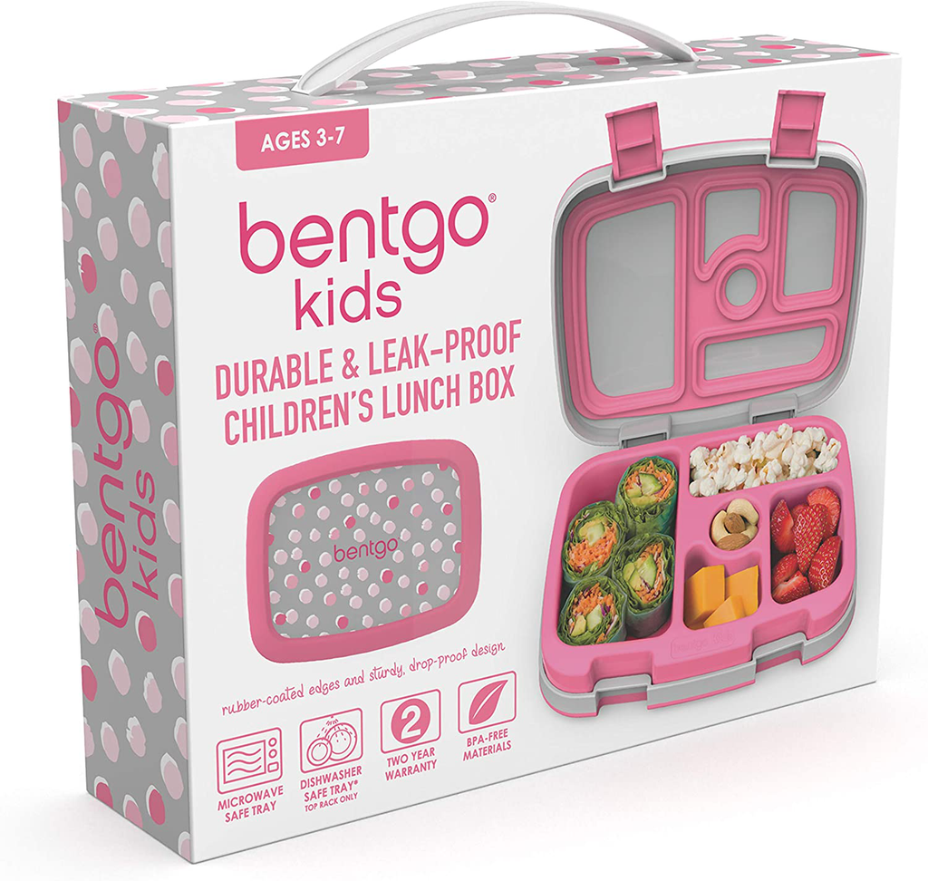 Bentgo Kids Prints (Unicorn) - Leak-Proof, 5-Compartment Bento-Style Kids Lunch Box – Ideal Portion Sizes for Ages 3 to 7 – BPA-Free and Food-Safe Materials