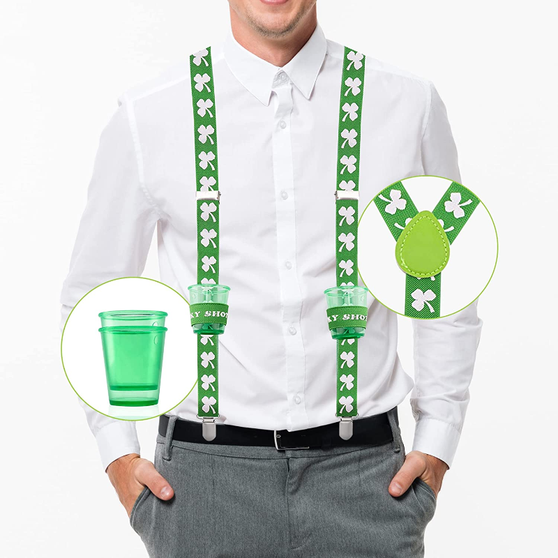 St Patricks Day Suspenders with Clips - Many Colors to Choose From