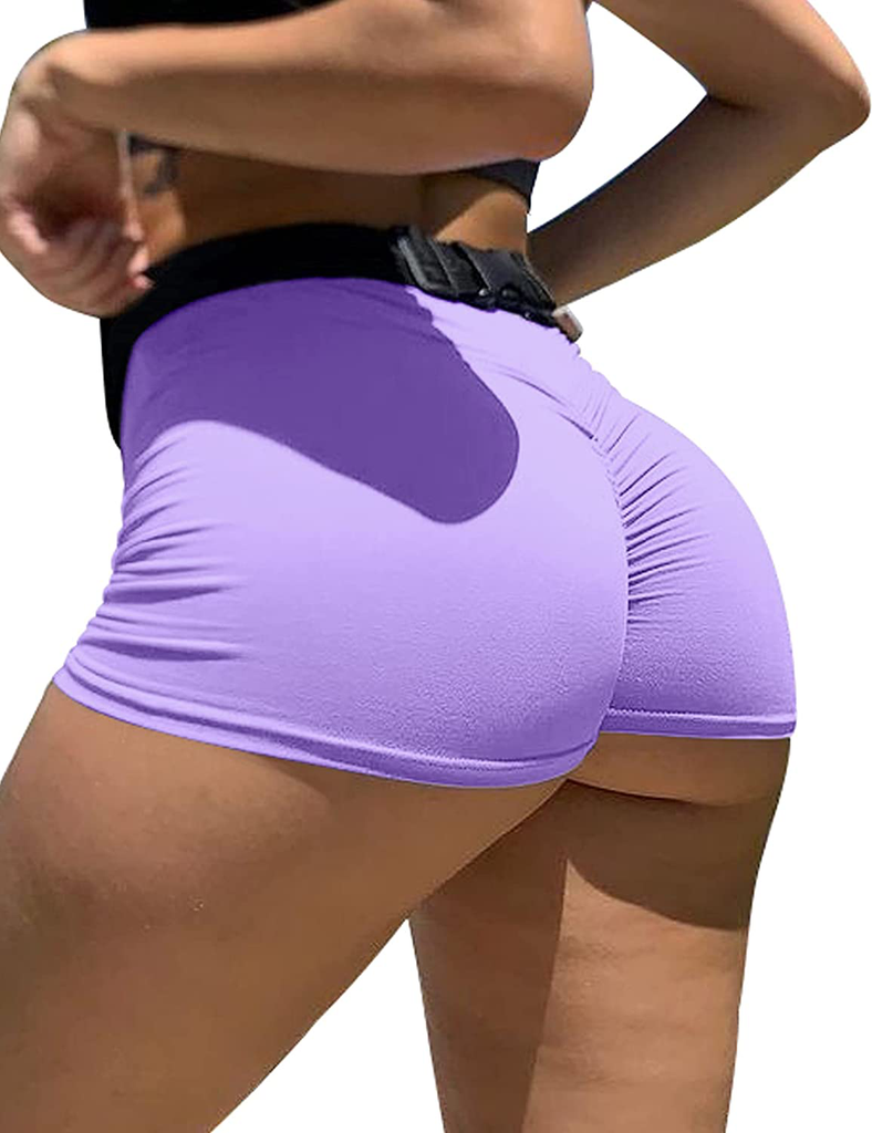Mizoci Women's Sexy Gym Biker Booty Shorts High Waisted Ruched Workout Shorts