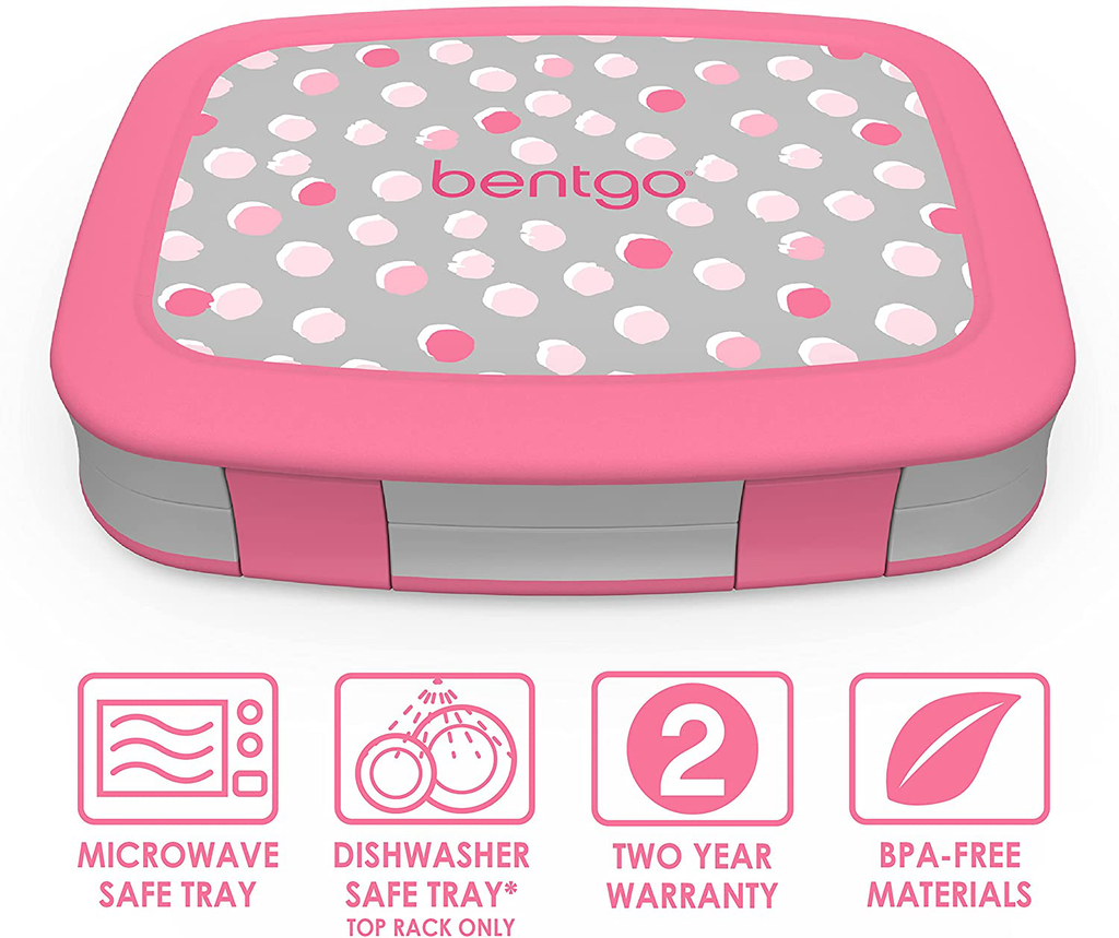 Bentgo Kids Prints (Unicorn) - Leak-Proof, 5-Compartment Bento-Style Kids Lunch Box – Ideal Portion Sizes for Ages 3 to 7 – BPA-Free and Food-Safe Materials
