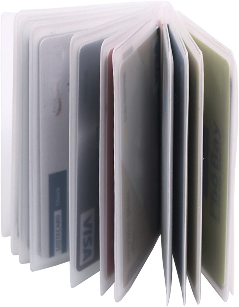Set of 2 - 10 Page Plastic Card Wallet Insert For Bifold Trifold 20 Slots Holder Replacement (Vertical Type - Set of 2)