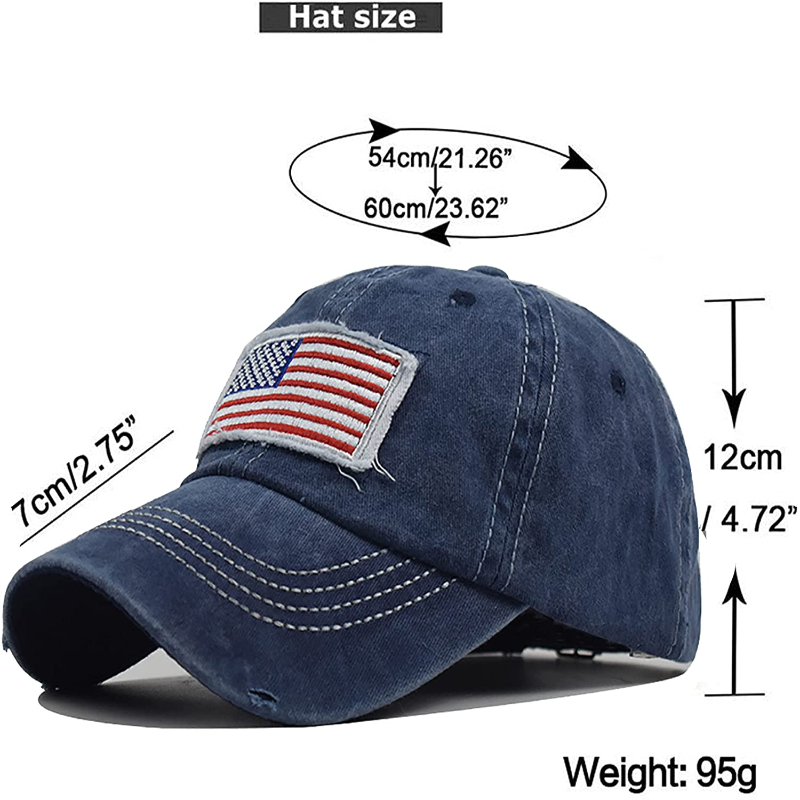 Women's Ponytail Baseball Hat - Distressed-American-Flag
