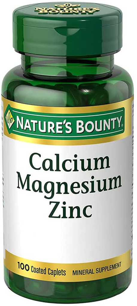 Calcium Magnesium & Zinc by Nature's Bounty, Immune Support and Supporting Bone Health, 100 Caplets