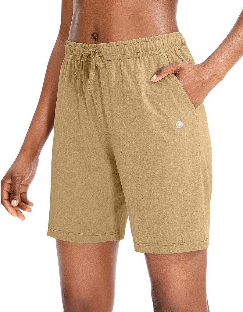 G Gradual Women's Bermuda Shorts Jersey Shorts with Deep Pockets 7" Long Shorts for Women Lounge Walking Athletic