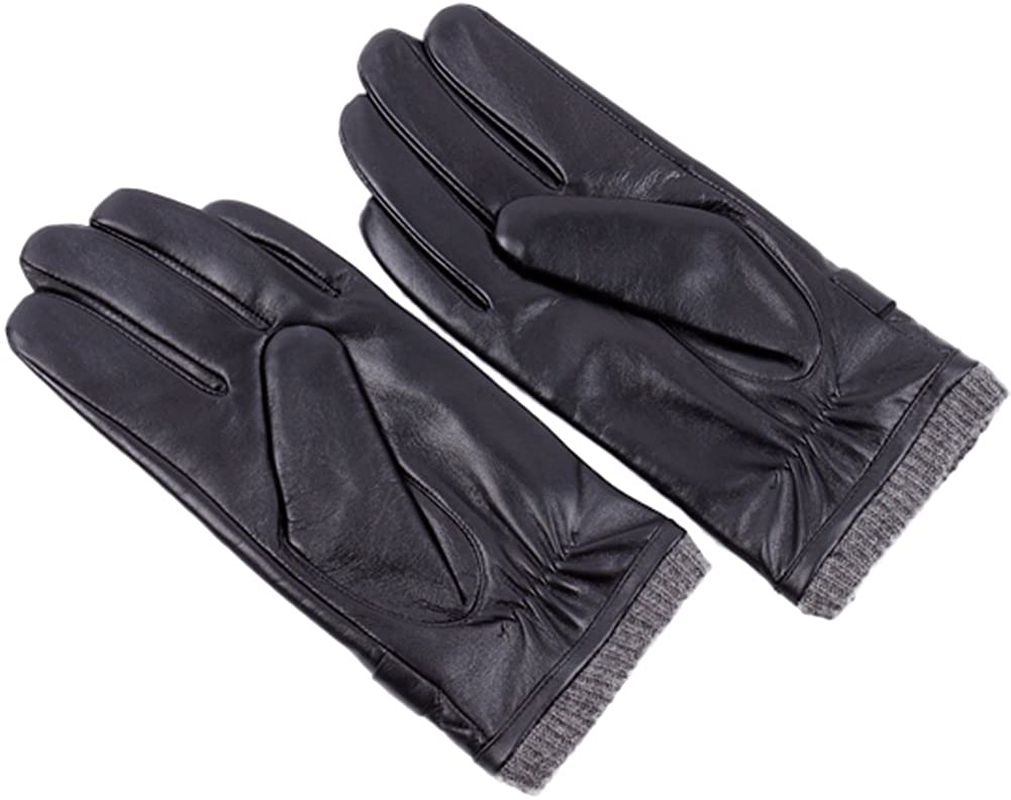 Bzybel Men's Winter Warm Genuine Nappa Leather Driving Mortorcycle Cold Weather Gloves