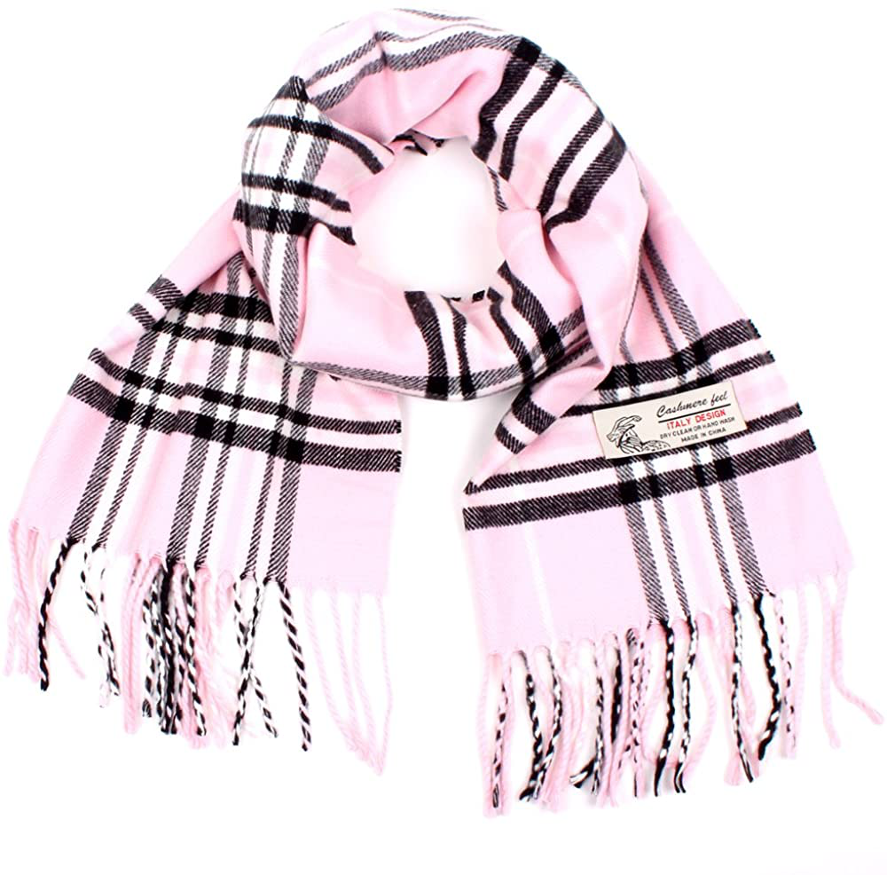 Plaid Cashmere Feel Classic Soft Luxurious Winter Scarf for Men Women