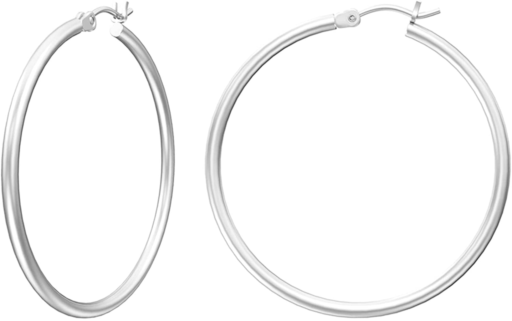 Gacimy Gold Hoop Earrings for Women, 14K Gold Plated Hoops with 925 Sterling Silver Post