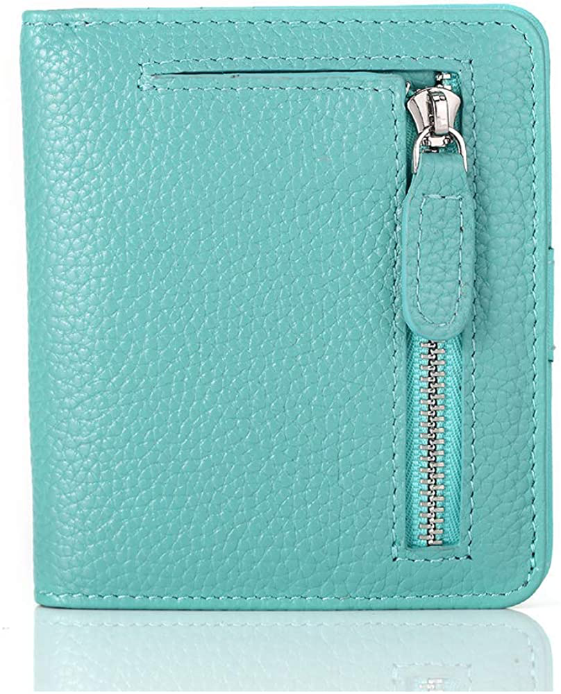 FUNTOR Small Wallets for Women, Ladies Small Compact Bifold Pocket RFID Blocking Genuine Leather Wallet for Women