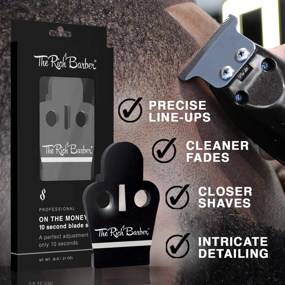 The Rich Barber On The Money 10 Second Blade Setter | Zero Gap Tool for Sharper Lines, Cleaner Fades & Precision Detail | Full Precision Shave in Seconds (Compatible with GTX Deeptooth