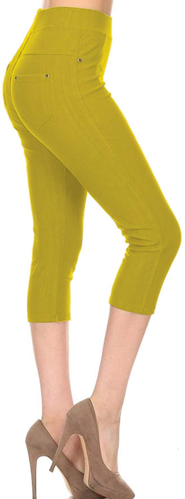 Leggings Depot Premium Quality Cotton Blend Stretch Jeggings with 2 Pockets
