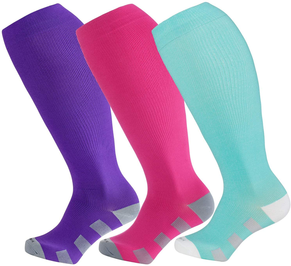 Wide Calf Compression Socks for Women & Men Large Size Circulation 15-20 mmHg