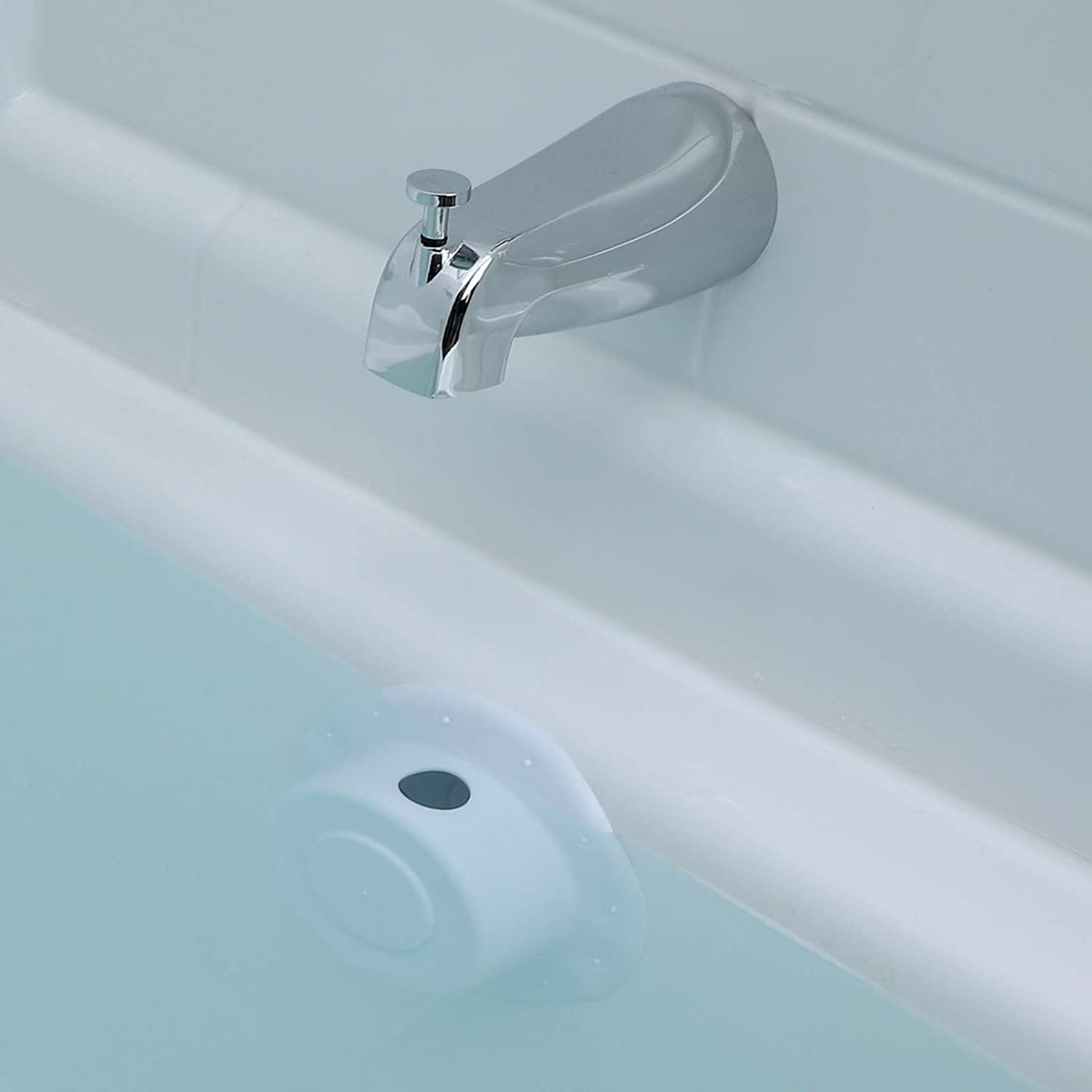 Gorilla Grip Bathtub Overflow Drain Cover, Adds Inches of Water for Deeper  Warmer Bath, Suction Cup Seal, Plug Stopper Covers for Tub Drain, Bathroom