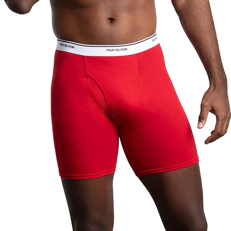 8 Pack Men's Fruit of the Loom Lightweight Active Cotton Blend Boxer Brief Underwear