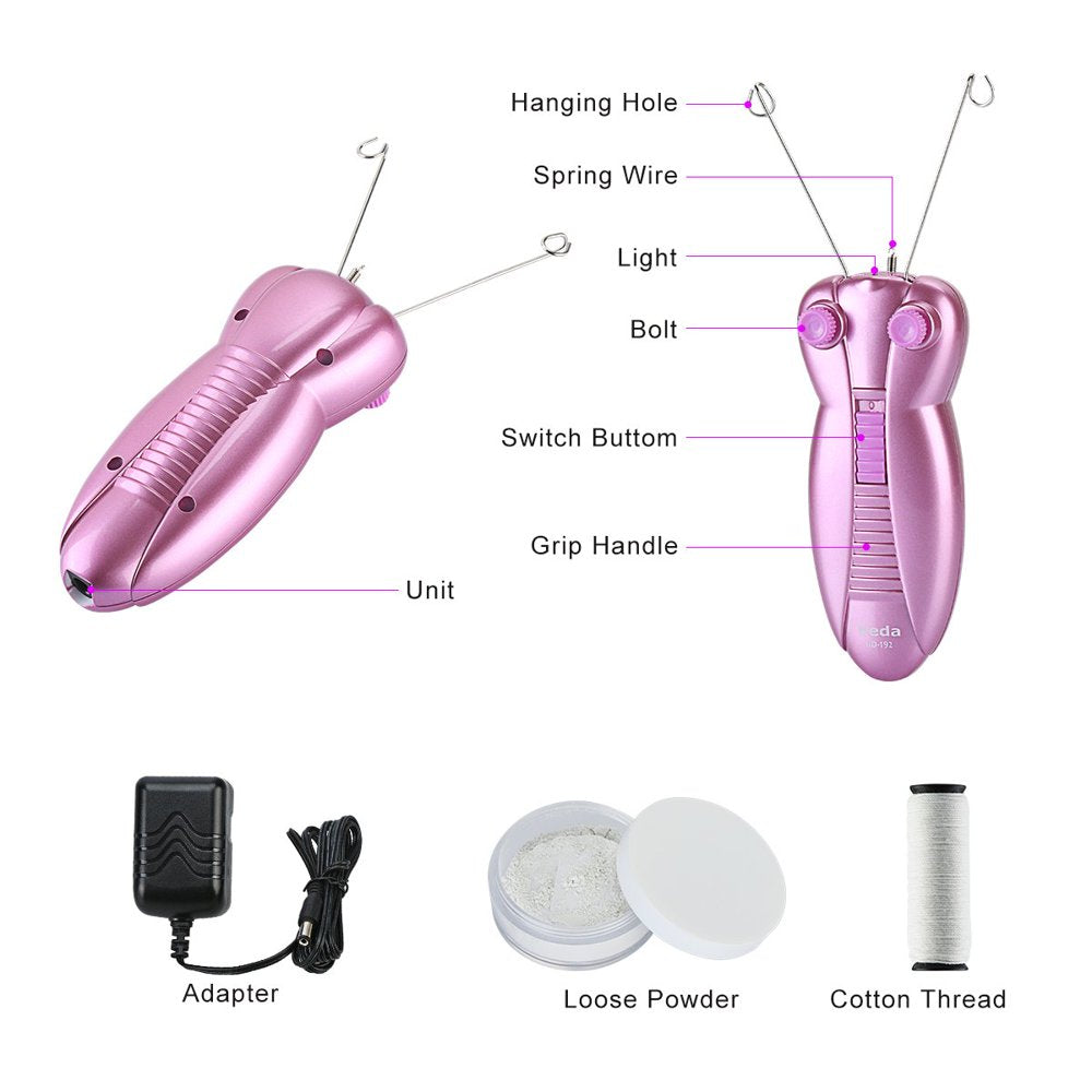 Facial Threading Hair Removal for Women - Electric Ladies Thread Hair Remover, Automatic Threader Machine Epilator for Fine Hairs on Face, Chin, Upper Lip, Arms