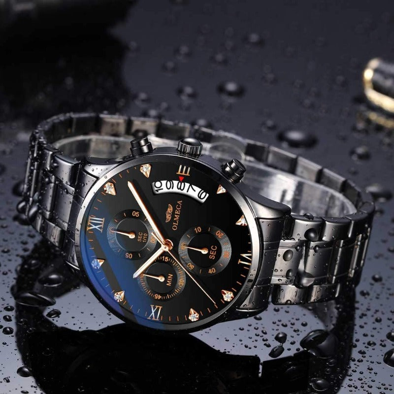 Men's Stainless Steel Business Casual Waterproof Chronograph Watch