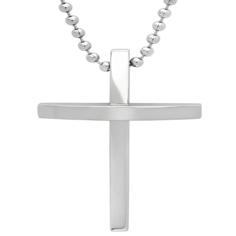 Men's Stainless Steel Cross Pendant Necklace Chain