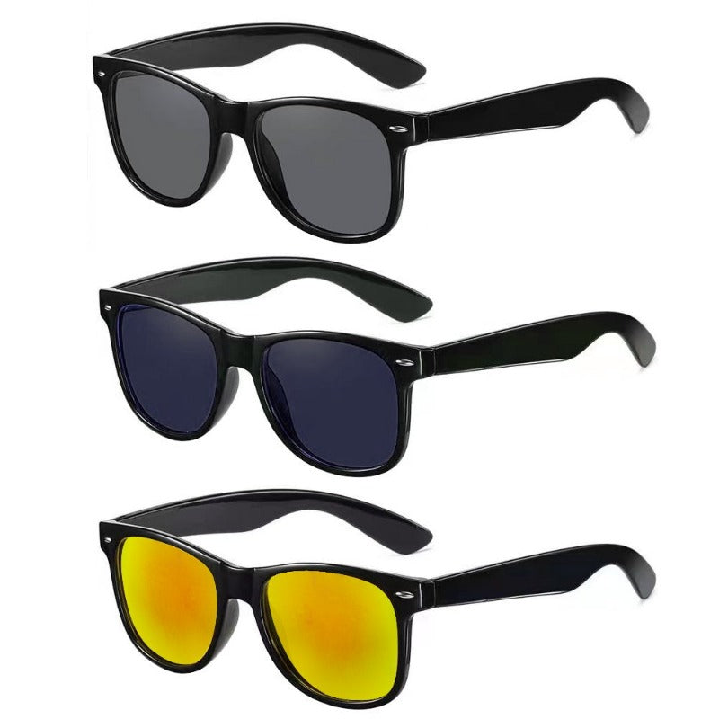 3 Pack Polarized UV Protection Square Sunglasses With Matte Finish